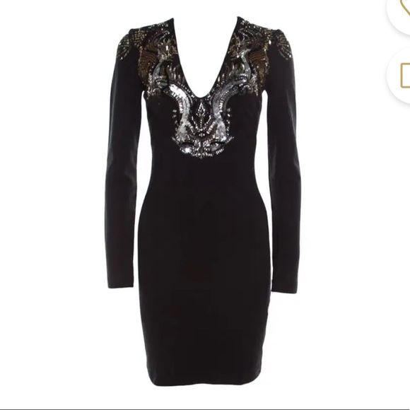 Roberto Cavalli Strech Embellished Plunge Neck - Picture 2 of 11